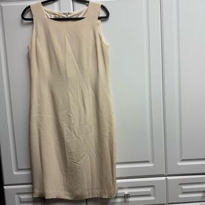 Talbots Classic Cream Midi Dress Silk
